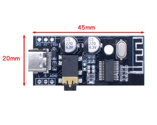 ماژول بلوتوث صوتی M28 دارای جک هدفن با سوکت TYPE-C