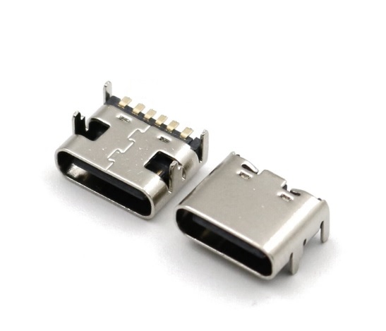 کانکتور USB Type C مادگی 6pin هولدرDIP